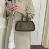 Vintage Croc-Embossed Mini Boston Bag with Dual Straps