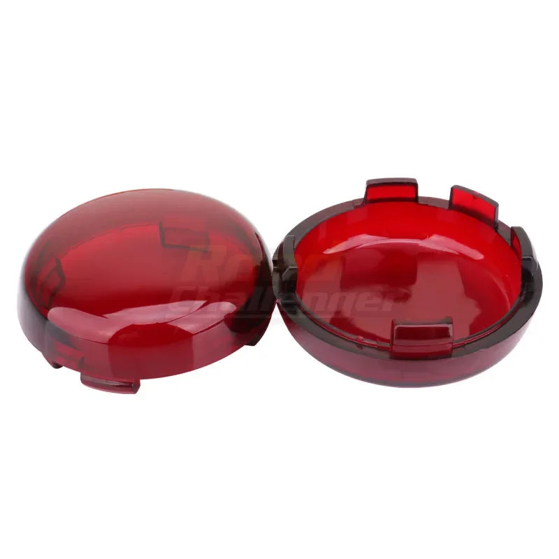 Red LED turn signal light lens covers for Harley Davidson motorcycles