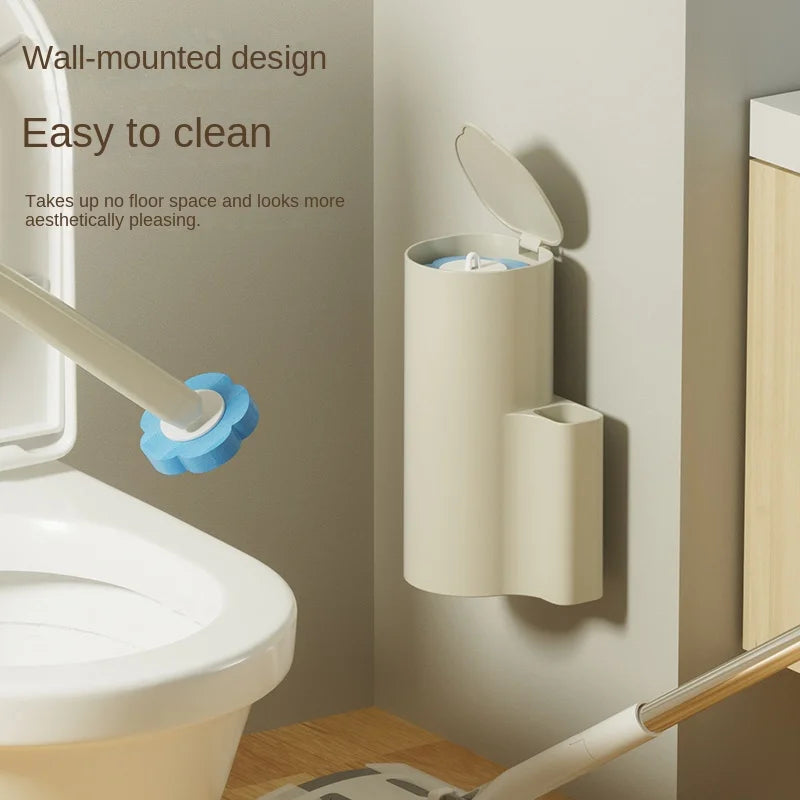 Dual-Use Toilet Brush Set with Holder