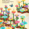 A colorful patchwork garden building toy featuring various flowers and plants in a diverse combination.