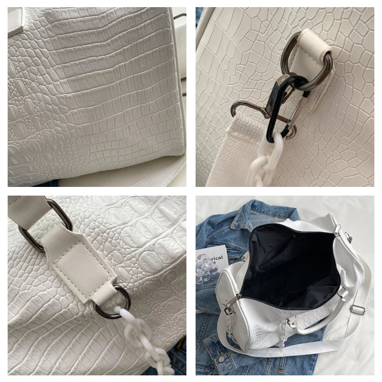 Crocodile Grain Large Capacity Travel Duffle Bag
