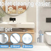 A set of disposable toilet cleaning tools including a brush, holder, wand, sticker, and 48 refill pads for easier toilet clea