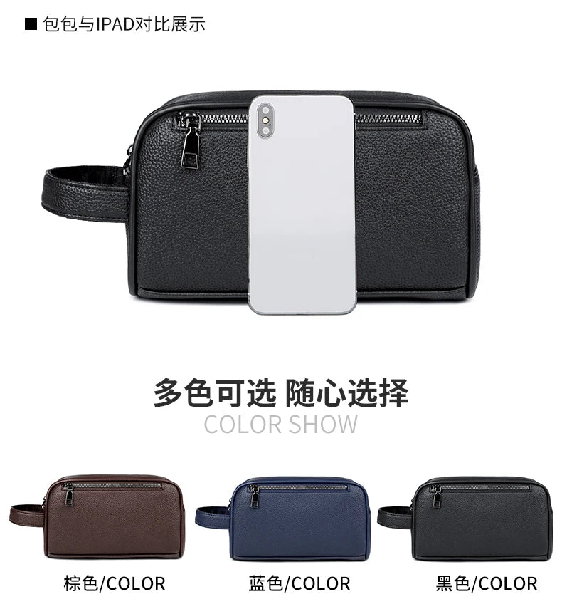 Men's PU Leather Casual Crossbody Clutch Bag