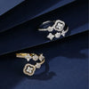 Asymmetrical Clover Moissanite Ring in 14K Gold Filled