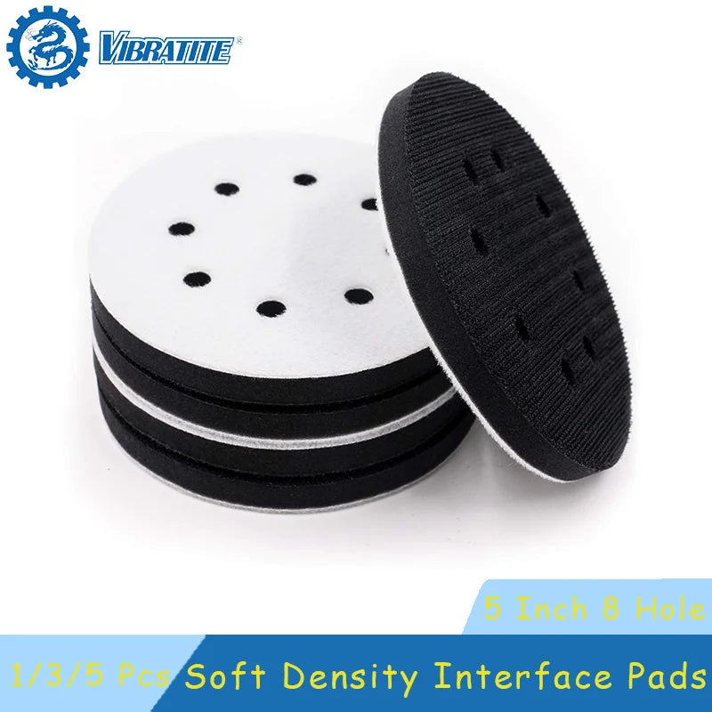 5-Inch Soft Density Interface Pad with Hook and Loop Backing for Sanders