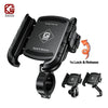 Black quick-release phone mount for motorcycles and bikes with a 1s lock and release feature
