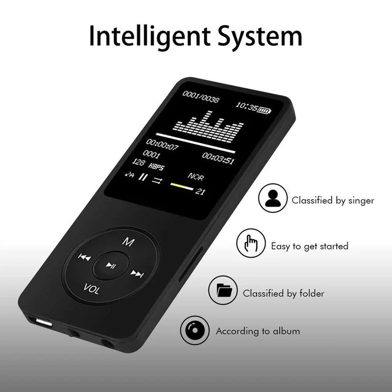 Compact MP3 Player with LCD Screen and FM Radio