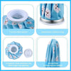 Reusable multi-use ice and heat therapy pack featuring a blue fabric with a silver ring and a white cap.