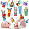 Baby Wrist Rattles and Animal Socks Set for Sensory Development