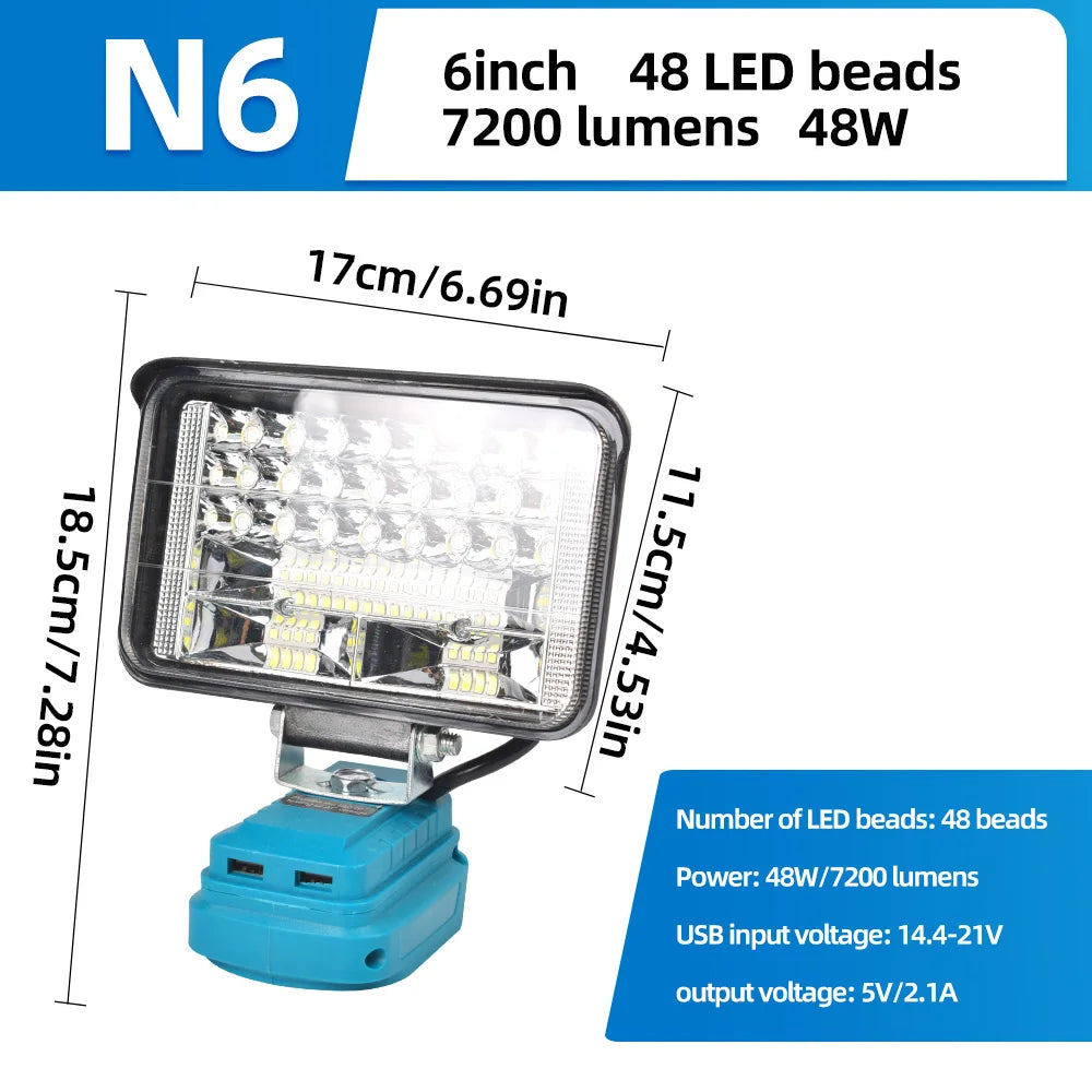 High-Output LED Work Light with USB Charging