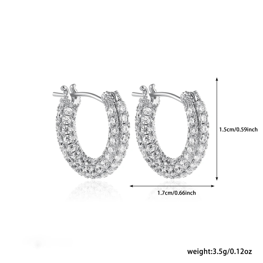 Geometric Gold Plated Huggie Hoop Earrings