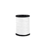 A spool of white heavy duty nylon thread for upholstery repair.