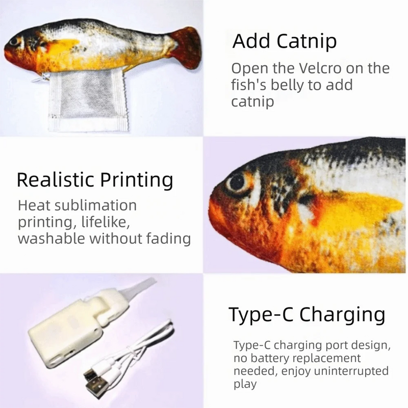 Motion-Sensor Interactive Fish Cat Toy