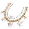 Gold-tone metal chain strap with flower charms for handbags and purses
