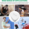 Replacement dust filter pads for respirators shown in various contexts including painting, sanding, and graffiti work.