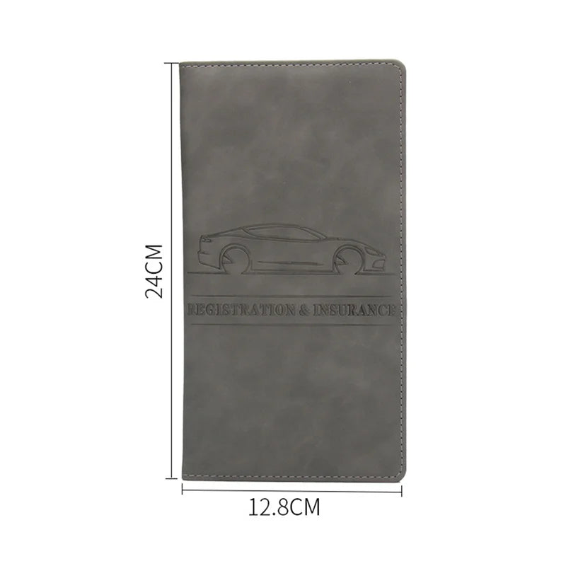 Premium PU Leather Car Document Organizer with Card Slots