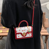 Cherry Print Crossbody Bag with Top Handle