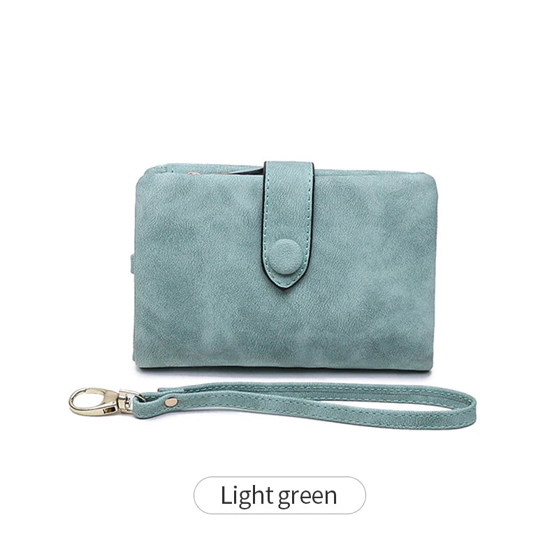 Compact Frosted Tri-Fold Wallet for Women
