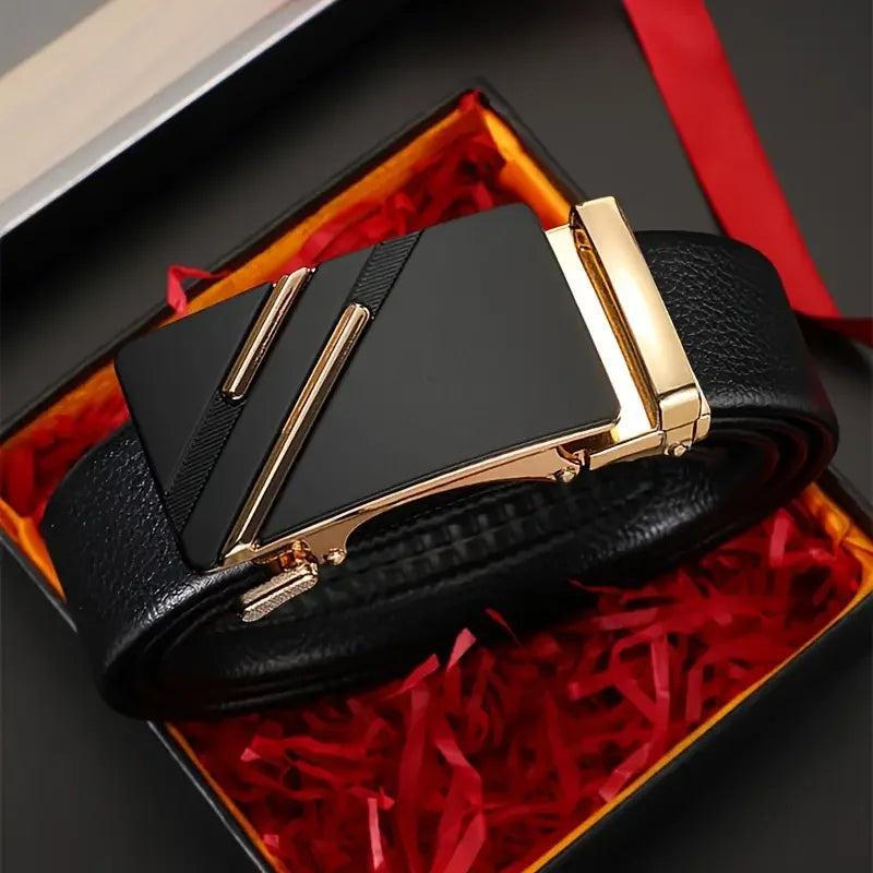 Men's Automatic Buckle Leather Belt