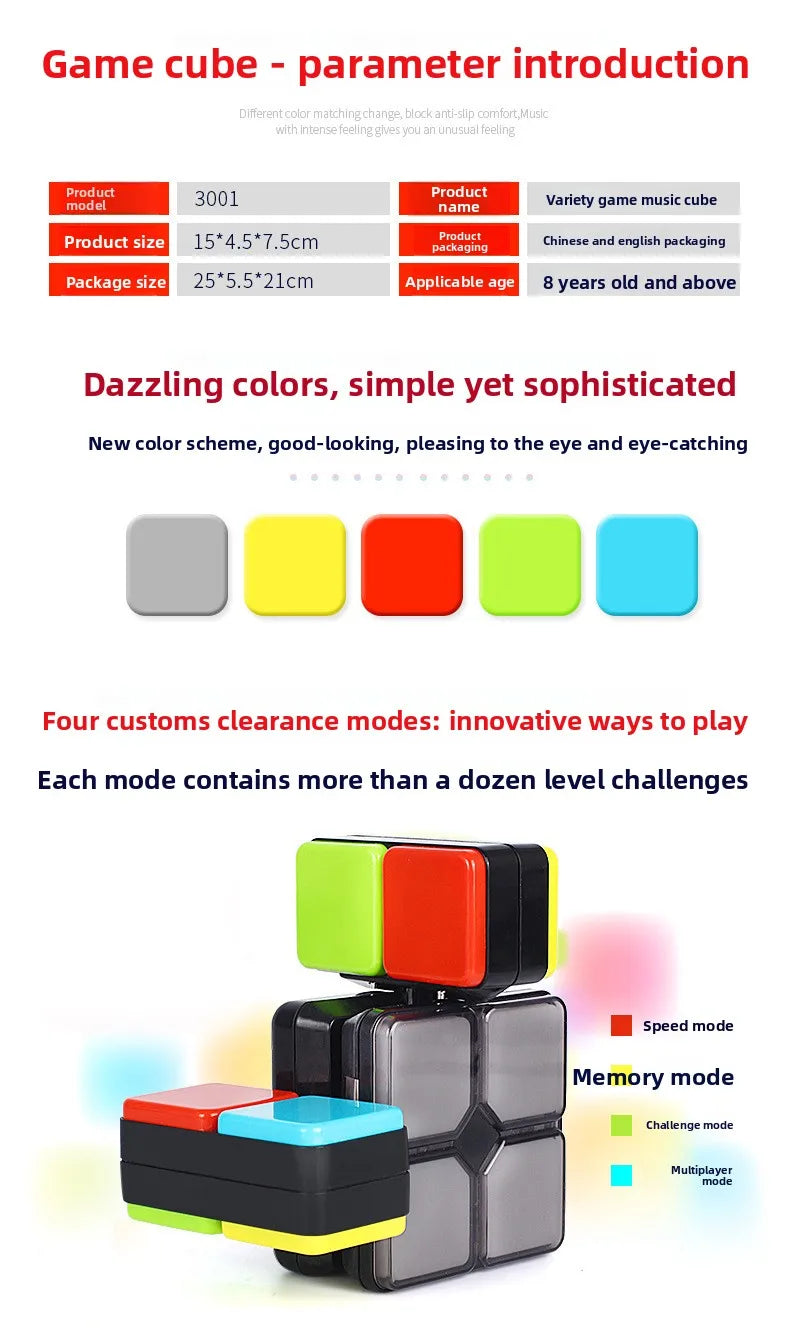 Electronic Handheld Puzzle Fidget Game with 4 Modes