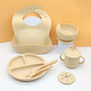 Complete Silicone Baby Tableware Set with Suction Plate and Utensils