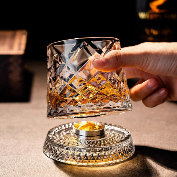 Rotating Crystal Whiskey Glass