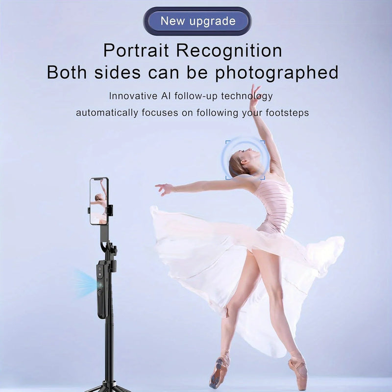 AI Face-Tracking Selfie Stick Tripod with Bluetooth Remote