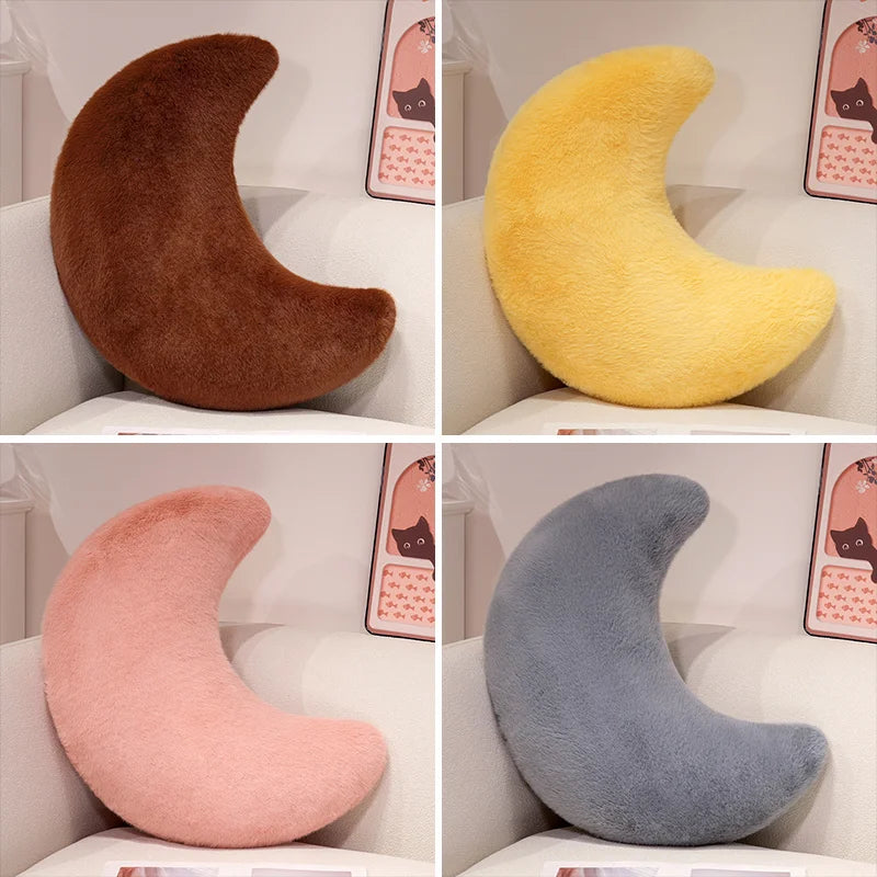 Crescent Moon Plush Pillow for Cozy Home Decor