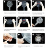 Nine steps demonstrating how to prepare, inflate, and use a clear PVC balloon for events.