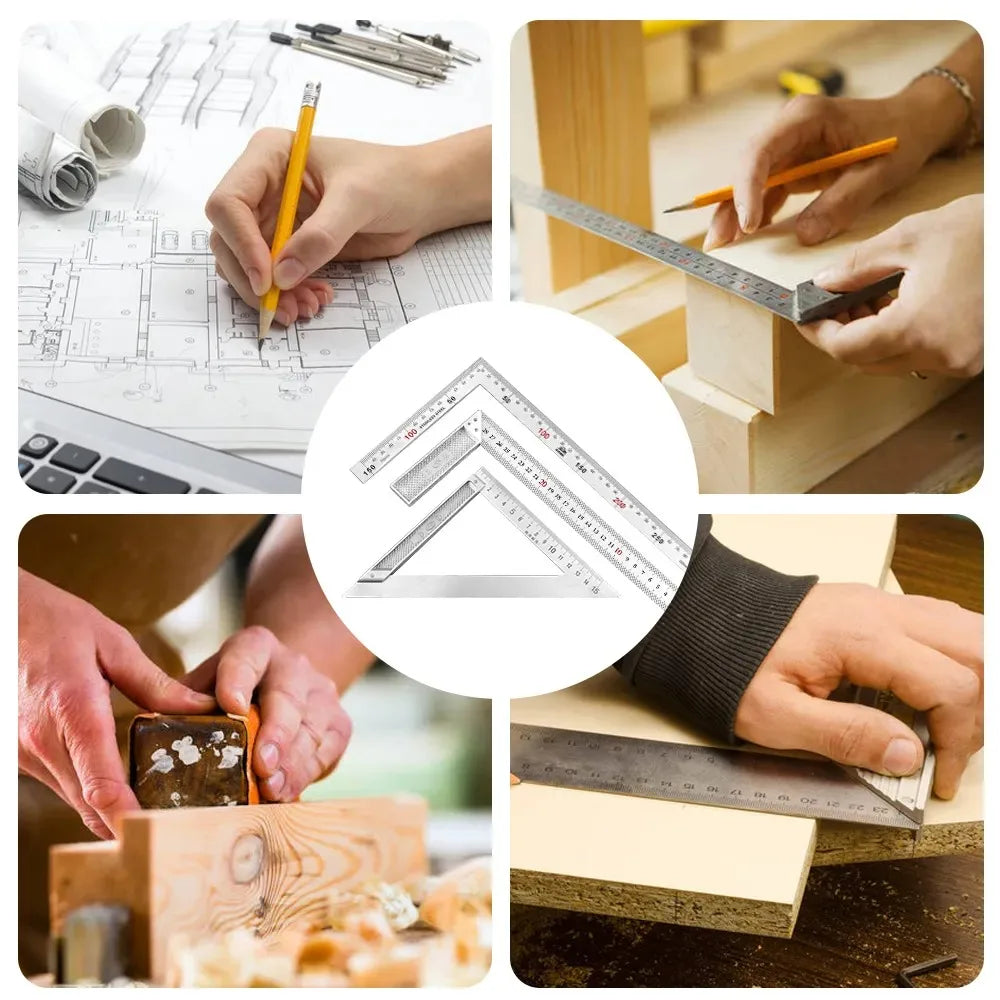 Aluminum Alloy 90-Degree Square Ruler for Woodworking