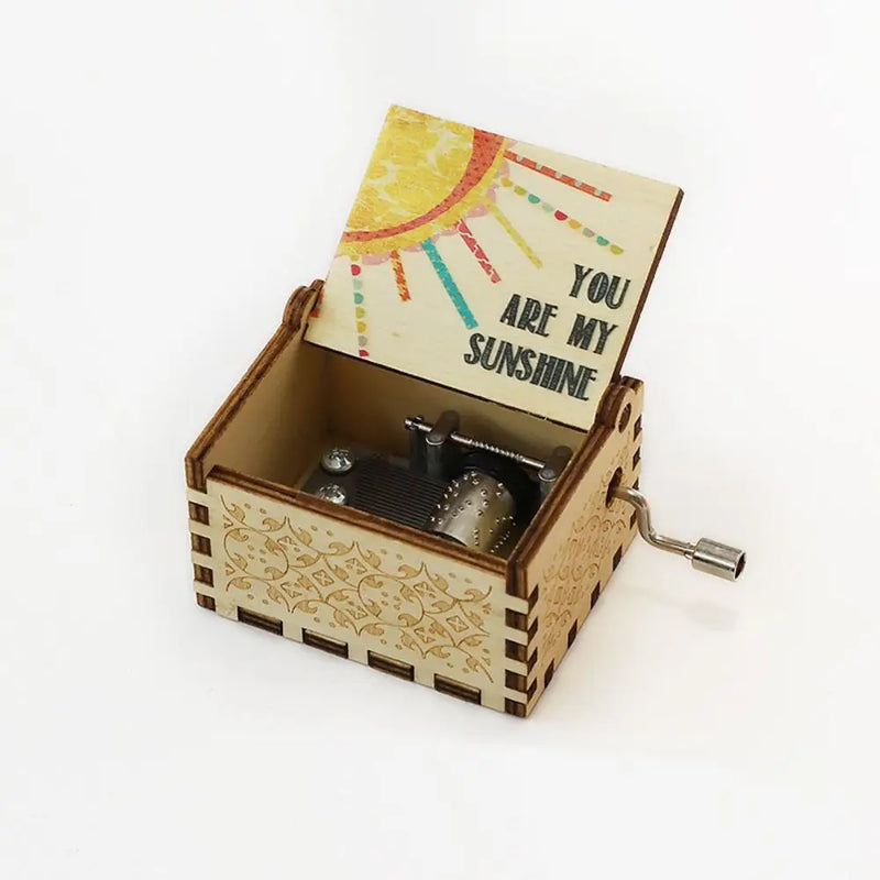 Hand-Cranked Wooden Music Box