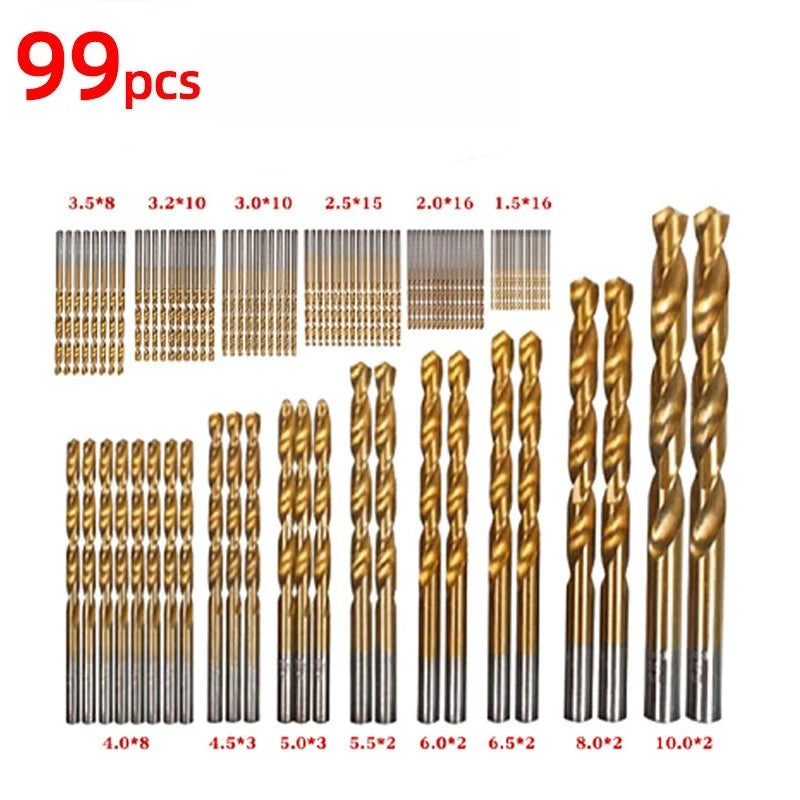 Titanium-Coated Hex Shank Drill Bit Set