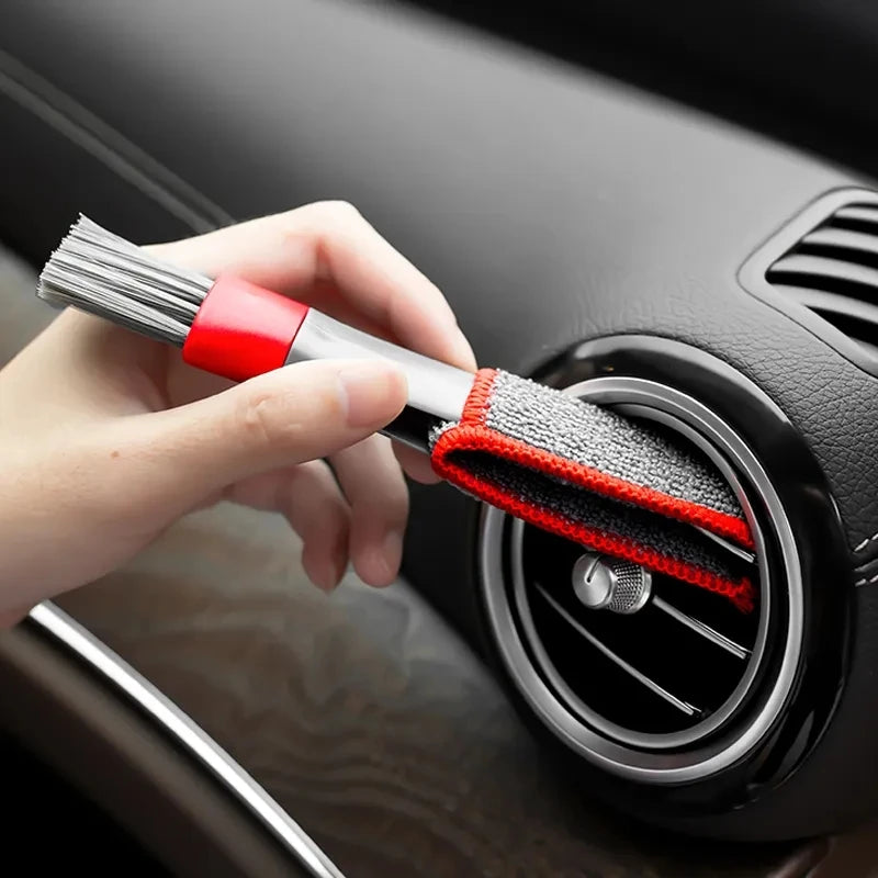 Car Air Vent Cleaning Brush with Microfiber Pad