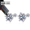 Round Moissanite Stud Earrings in Sterling Silver