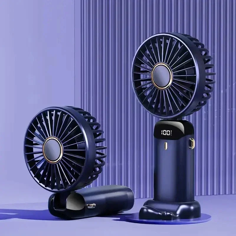 Portable Rechargeable Handheld Fan with Digital Display