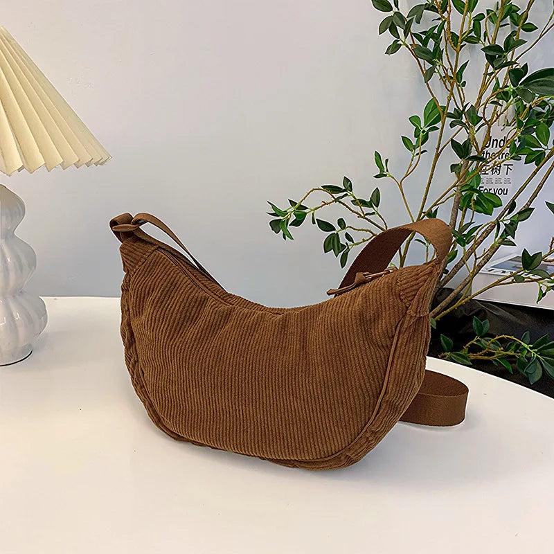 Women's Corduroy Hobo Shoulder Bag