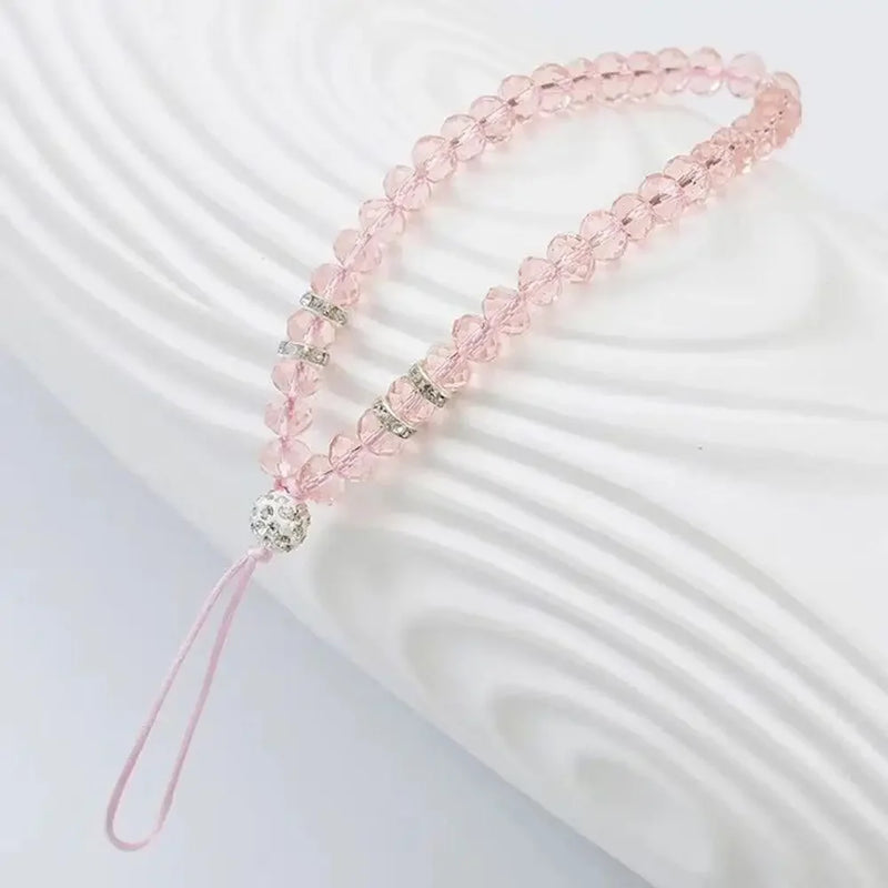 Crystal Bead Phone Lanyard with Wrist Strap