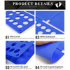 Blue plastic clothes folding board with multiple holes and a slotted design for folding shirts and t-shirts