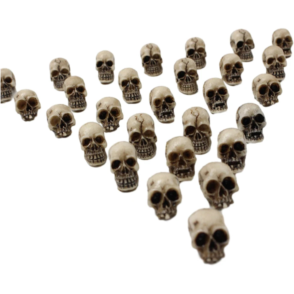 Set of 20 Gothic Skull Figurines for Halloween Decor