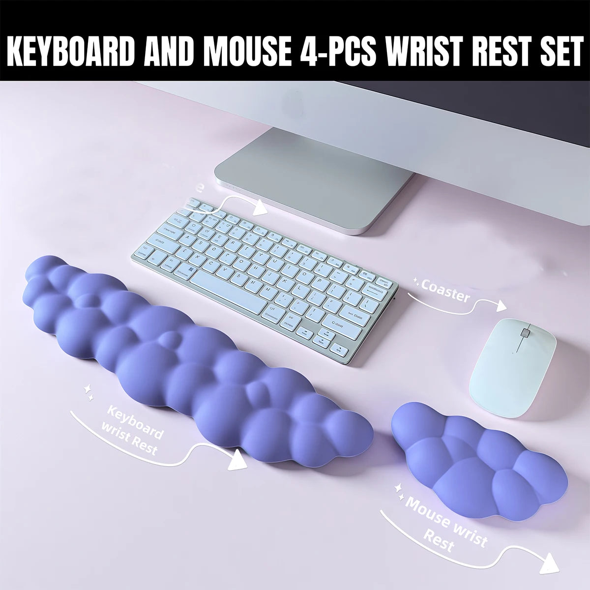 Ergonomic Memory Foam Cloud Wrist Rest with Non-Slip Base