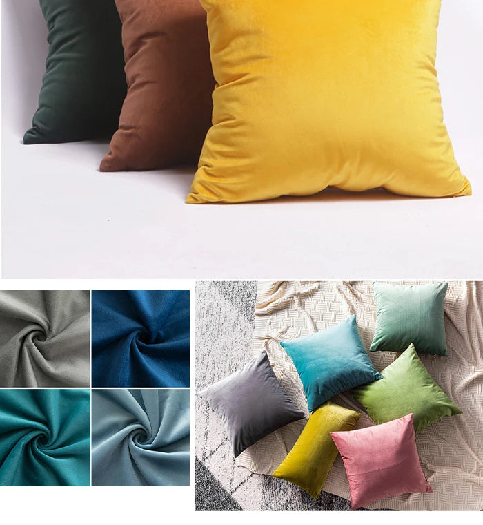 Velvet Throw Pillow Cover for Sofa and Bed Decor