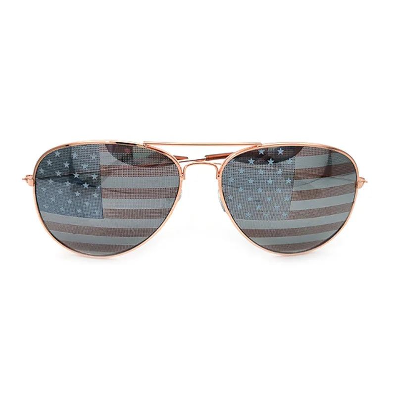 Gafas de sol aviador con bandera estadounidense