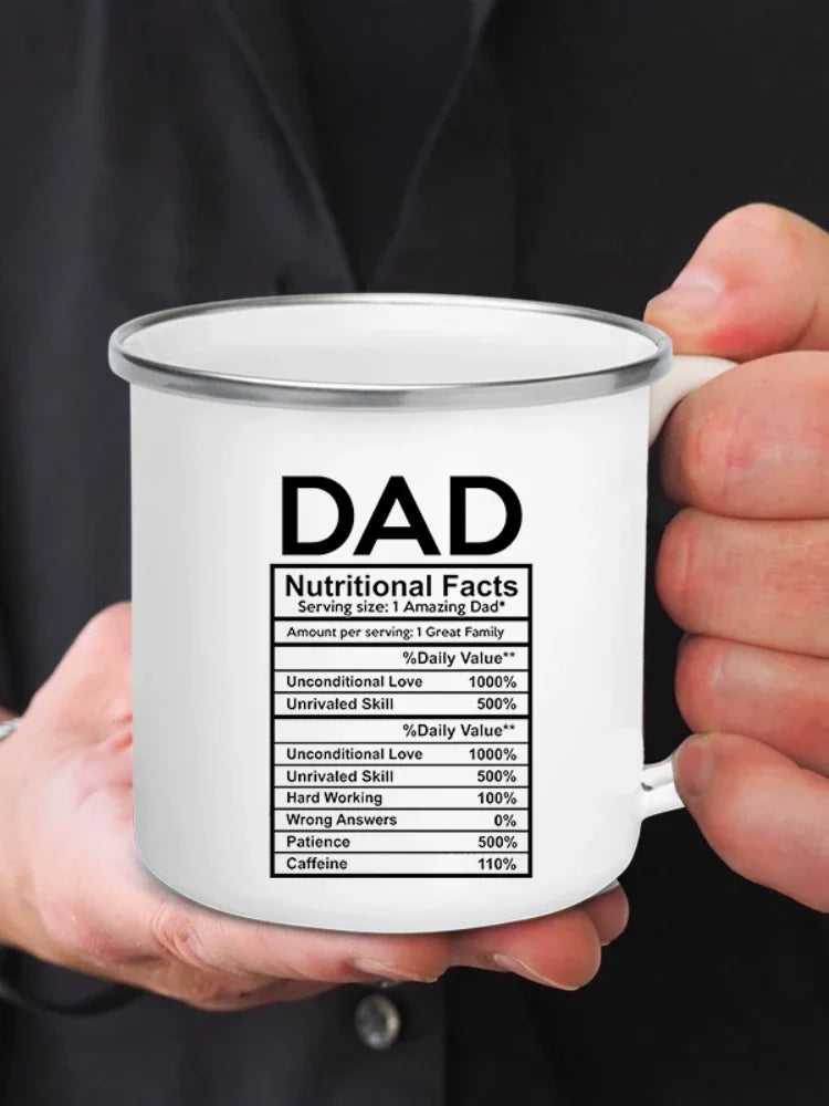 Dad Nutritional Facts Enamel Coffee Mug