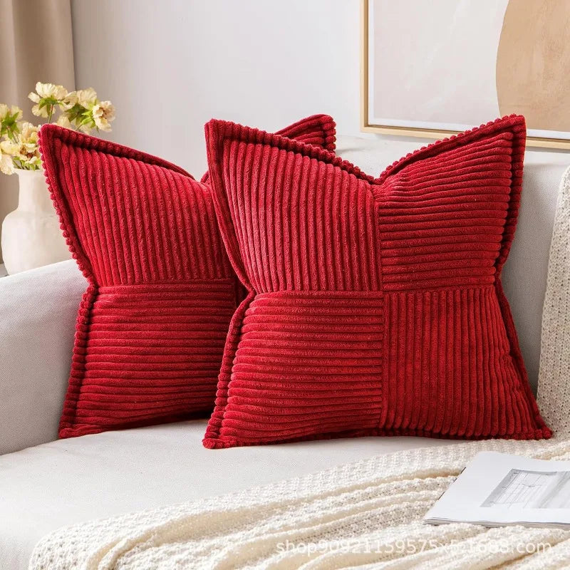 Corduroy Lumbar Pillow Cover for Office and Home