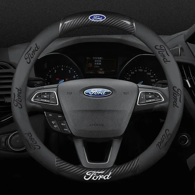 Carbon Fiber Steering Wheel Cover for Ford Models