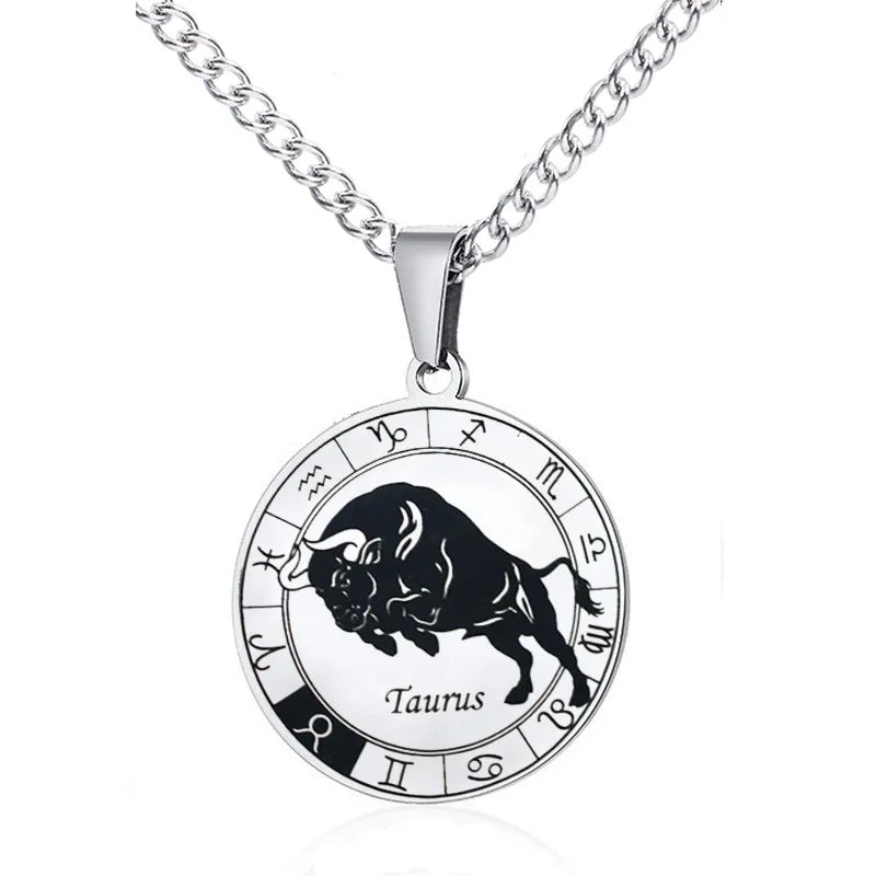 Collier Constellation du Zodiaque en Acier Inoxydable