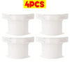 Four white non-slip bed sheet fixing clips or straps for securing bedding.