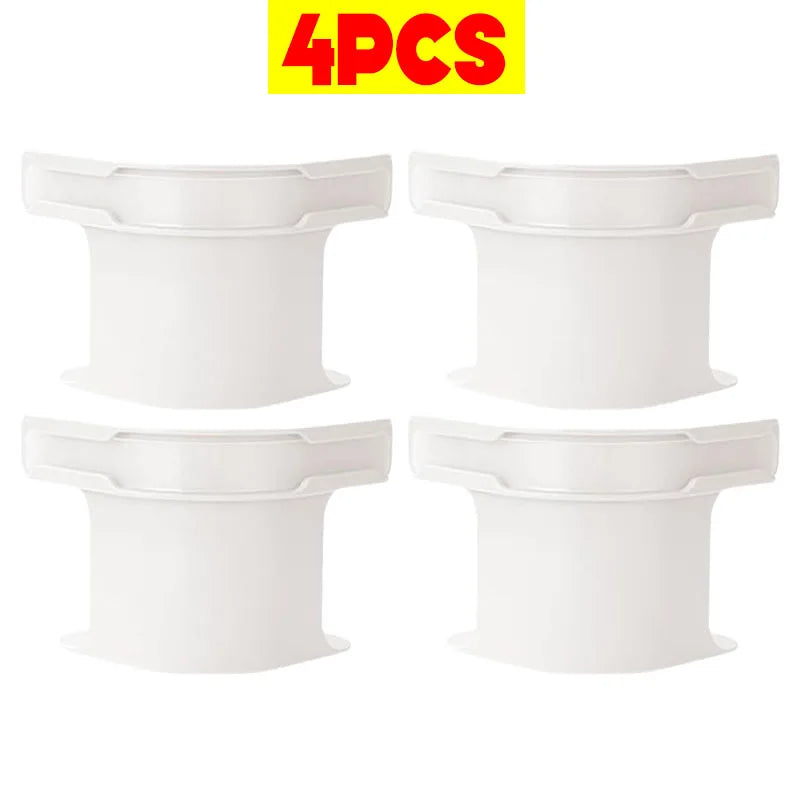 Four white non-slip bed sheet fixing clips or straps for securing bedding.