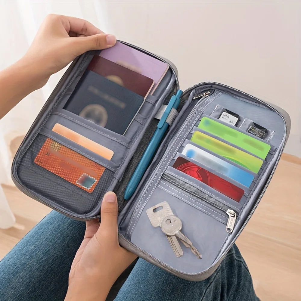 Travel Passport Holder with RFID Zipper Closure