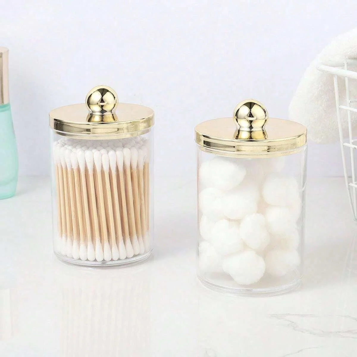 Clear Cotton Swab Holder with Lid